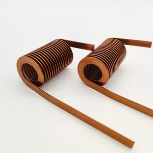 10-90 Turns customized flat winding copper coil Photovoltaic transformer inductor copper coil with tin plating ends