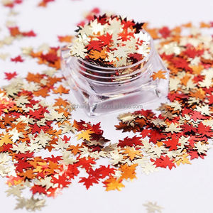 Kerajinan Glitter bentuk daun Maple musim gugur <span class=keywords><strong>Multi</strong></span> warna untuk kerajinan tangan Slime seni Resin seni kuku - Product Image 3