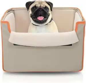 ZYZPET Collapsible Pet Booster Car Seat Box With Plush Fleece Cover Cushion Insert Foldable Carseat For Pet Dogs Under 20 Lbs
