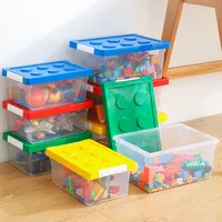 Yapı taşı saklama kutusu oyuncak organizatör çocuklar Lego kutusu istiflenebilir blok durumda konteyner masaüstü kırtasiye tutucu