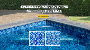 En stock Carreaux de mosaïque en céramique bleue 6mm <span class=keywords><strong>Carrelage</strong></span> de sol de piscine à peler Installation facile pour la natation Cuisine Style design moderne - Product Image 5