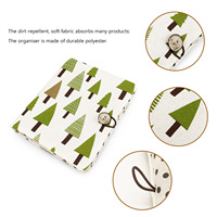 Sac de rangement pour couches de bébé avec fermeture à bouton-pression, motif pois et arbres - Sac portable multi-usage pour lingettes humides et articles de toilette