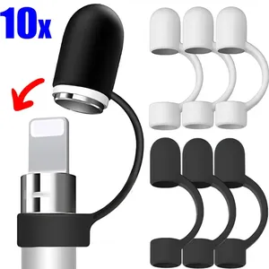 1-10 cái <span class=keywords><strong>Silicone</strong></span> thay thế cap cho Apple bút chì 1/2 chống mất bút stylus chủ PVC bảo vệ trường hợp bìa bện Type-C <span class=keywords><strong>USB</strong></span> - Product Image 2