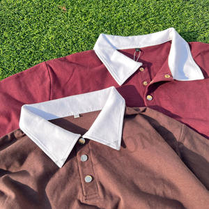 Camiseta informal de retazos de camiseta Polo de alta calidad, camiseta recortada cuadrada bordada personalizada - Product Image 5