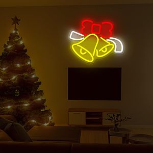 Christmas bell LED neon indoor USB powered hanging ambient light shop <b>sign</b> indicator street light luminous <b>sign</b> landscape light - Product Image 4