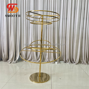 SMOOTH Wholesale Stainless Steel Gold <b>Ring</b> Round <b>Circle</b> Wedding Centerpiece Flower Stand - Product Image 5