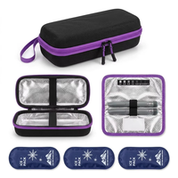 Étui de voyage isotherme rigide en PU et EVA pour insuline, sac de rangement portable pour fournitures de diabète avec 3 pochettes de glace, design tendance