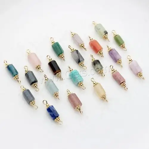 gemstone crystal connectors Natural Stone Charms brass gold color for necklace bracelet making 1569081