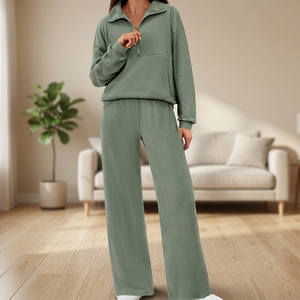 PASUXI <b>Women's</b> Autumn Printed Athleisure Set High-Waist Wide-Leg Jogger Sweatsuit 2-Piece <b>Tracksuit</b> Eco-Friendly Four-Way - Product Image 4