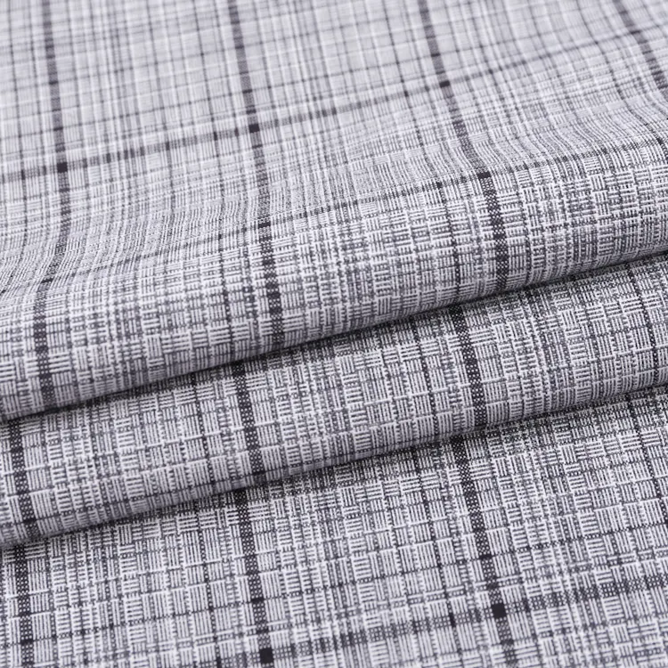 Groothandel 100 Polyester Spandex Kationische Rechthoek Gecontroleerd Textiel Stof Voor Jurk