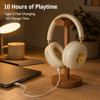 Nouveaux écouteurs de jeu supra-auriculaires ANC Bluetooth 5.4 2026, casque à faible latence avec micro, haut-parleur 40 mm Type-C, oreillettes magnétiques