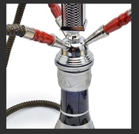 Silver Spot High-End KTV Bar Four-Pipe Hookah Set Fabricant de tuyaux en verre dédié Pot moyen Style arabe Trois tubes