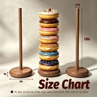 3er-Pack Akazien-Donut-Ständer 14 Zoll Verdickter Ständer Farmhaus Holz-Display für Geburtstagsfeiern Hochzeiten Bäckerei Dessert-Bar Tisch