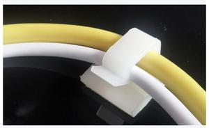 ELEKH Transparente Mini-Kabel klemmen für den Außenbereich PA66 Selbst klebender Draht haken und Seil halter aus Kunststoff mit Klebebändern - Product Image 4