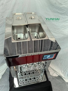 Machine à crème glacée commerciale de comptoir, 3 <span class=keywords><strong>saveurs</strong></span>, fabrication automatique de yaourt, fabrication de crème glacée molle, prix de vente de cônes - Product Image 5
