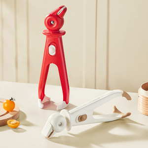 Pince de cuisine anti-brûlure rouge et blanche, clips pour bols, pince de cuisson vapeur en plastique, support de plat avec design en forme d'oiseau pour une manipulation sûre - Product Image 1