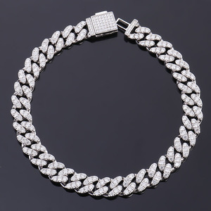 Bracelet cubain en argent sterling S925 6MM, serti de moissanite VVS, testé au diamant, style hip-hop, bijoux étincelants, cadeau - Product Image 2