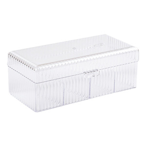 Boîte de rangement transparente pour cosmétiques, organisateur de maquillage en acrylique avec séparateurs pour pinceaux, éponges et bijoux, utilisation sur bureau - Product Image 5