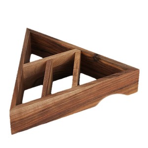 Modern Minimalist Triangular Wooden <b>Wall</b> <b>Mounted</b> Storage <b>Shelf</b> 3 Tier For Miscellaneous Items - Product Image 4