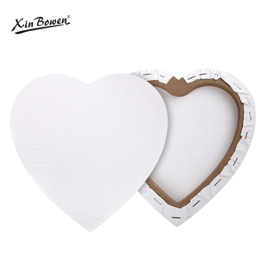 Xin Bowen haute qualité 280gsm 100% coton <span class=keywords><strong>toile</strong></span> d'art acrylique en forme de <span class=keywords><strong>coeur</strong></span> vierge pour peinture et dessin - Product Image 2