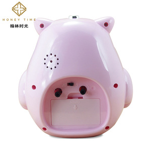 Lindo búho de dibujos animados doble música despertador para niños y estudiantes mesita de noche silencioso segundo barrido luz nocturna reloj despertador - Product Image 4