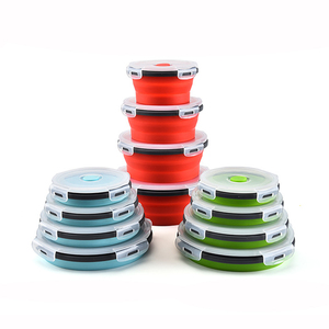 Microware Safe Bento Box Silicone Folding Lunch Box with Lids