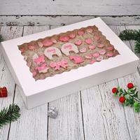 Boîte à pâtisserie en papier blanc pour fenêtre, best-seller