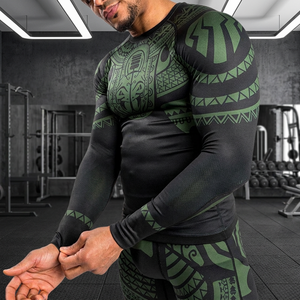 2026 <b>Men's</b> Long Sleeve Rash Guards High Quality <b>Compression</b> <b>Shirts</b> with Sublimation Print in Wholesale Price <b>Men</b> Rash Guard - Product Image 4