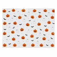 Nappe jetable en plastique PE pour Halloween, imperméable, motif citrouille, blanche