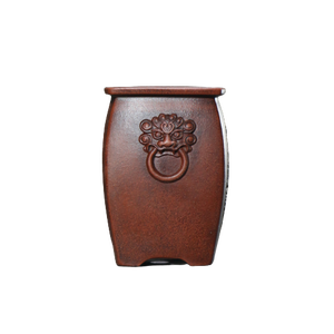 Maceta Cuadrada para Bonsái de Arcilla Púrpura con Diseño de Cara de León, Estilo Antiguo, para Calamus - Product Image 5