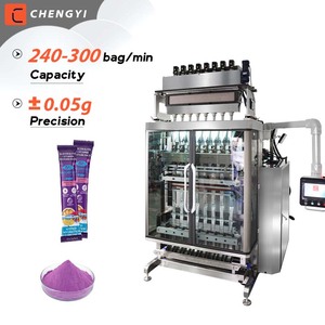 Machine d'emballage de poudre de supplément protéiné multi-voies à haute vitesse pour sachets individuels, mélange d'électrolytes et d'hydratants - Product Image 1