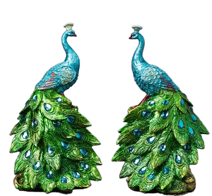 Mueble para TV y Vino de Resina y Polvo de Piedra de Estilo Europeo Moderno Johnson Lee, Figura Decorativa de Pavo Real para Regalos de Boda, Decoración para la Entrada del Hogar - Product Image 1