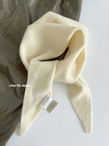 Sciarpa Triangolare 100% <span class=keywords><strong>Lana</strong></span> per Uomo e <span class=keywords><strong>Donna</strong></span> Accessorio Versatile e Caldo Autunno Inverno Tinta Unita Stampa Collezione Giapponese - Product Image 5