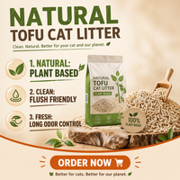 OEM Pasir Kucing Tofu Rendah Debu Cepat Menggumpal Dapat Dibuang di Toilet Biodegradable Pengontrol Bau Alami untuk Rumah Tangga dengan Banyak Kucing