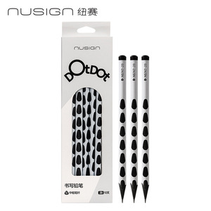 Nusign Dotdot Pencil Hb 10Pcs Writing Exam Office School Use Wooden Black - Product Image 2