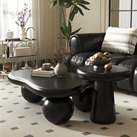 Table basse Cloud française, table basse moderne minimaliste, style crème pour appartement, salon, table centrale pour la maison, plateau en bois