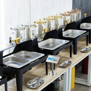 Matériel hôtelier : Réchaud de buffet 9L avec couvercle en verre à rabat et fenêtre en verre - Product Image 3