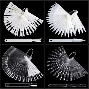 Échantillons de vernis à ongles en forme d'éventail, 50 pièces, transparents, pour présentation de couleurs, faux ongles d'entraînement, outil de manucure professionnel, vente en gros - Product Image 3