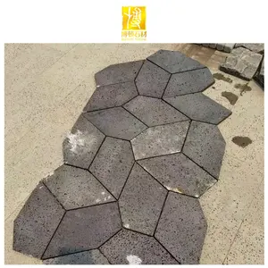 Натуральный камень, уличная полированная декоративная напольная плитка, Современная мощение, серый Базальтовый Камень