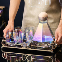 Ensemble de bouilloire hexagonale de qualité en verre borosilicate imprimé personnalisé pour carafe à eau froide et théières pour bouilloire à boire
