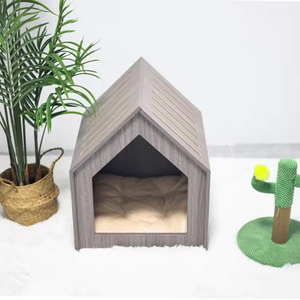 Rumah kucing kayu padat untuk dalam ruangan kayu dekorasi rumah kandang anjing dalam ruangan rumah kucing anjing tempat berlindung - Product Image 5