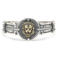 Bracelets et joncs en argent sterling 925 massif pour hommes, style rétro punk, locomotive, bague pour hommes, feuille pour hommes, bijoux masculins