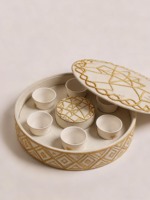 Boîte à chocolat en tissu brodé avec des dattes du Ramadan, ensemble personnalisé, boîte à tasses à café et à thé, palmiers, boîte ronde de luxe, boîte à dessert sucré