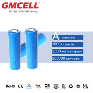 Batería Recargable de Iones de Litio GMCELL 10C 18650 2000mAh 3.7V, Celdas de Grado A para Electrónica de Consumo - Product Image 1