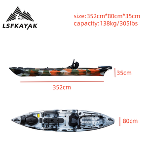 Fábrica 3,5 metros LSF grado superior profesional <span class=keywords><strong>pesca</strong></span> Kayak PE Material casco personalizar Color logo para uso <span class=keywords><strong>de</strong></span> una persona en el lago - Product Image 2