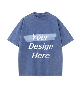 T-shirt vintage surdimensionné pour hommes et femmes 100% coton tricoté col rond coupe ample manches courtes décontracté Streetwear Baggy lavé unisexe hauts - Product Image 6