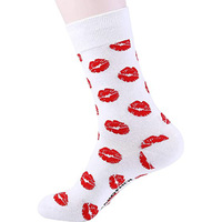 Chaussettes pour adultes en coton jacquard à motif de dessin animé d'amour pour la Saint-Valentin, printemps automne, chaussettes longues décontractées, mode de rue, antidérapantes, taille unique