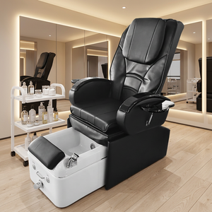 multifunctional pedicure spa chair 4 groups kneading massage foot spa chair with cup holder whirlpool jet <b>led</b> light - Product Image 1