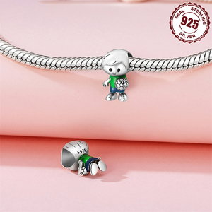 Bijoux fins S925 argent massif mignon petite princesse mignon <span class=keywords><strong>petit</strong></span> <span class=keywords><strong>Prince</strong></span> charme pour Bracelet Original bijoux à bricoler soi-même accessoires - Product Image 3