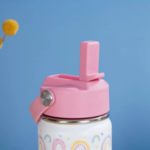 Outdoor Portable Handle Suction Tube Cartoon Keep Cold and Hot 6-12 Hours Children's Vacuum <b>Thermos</b> <b>Cup</b> 304 Stainless Steel - Product Image 2